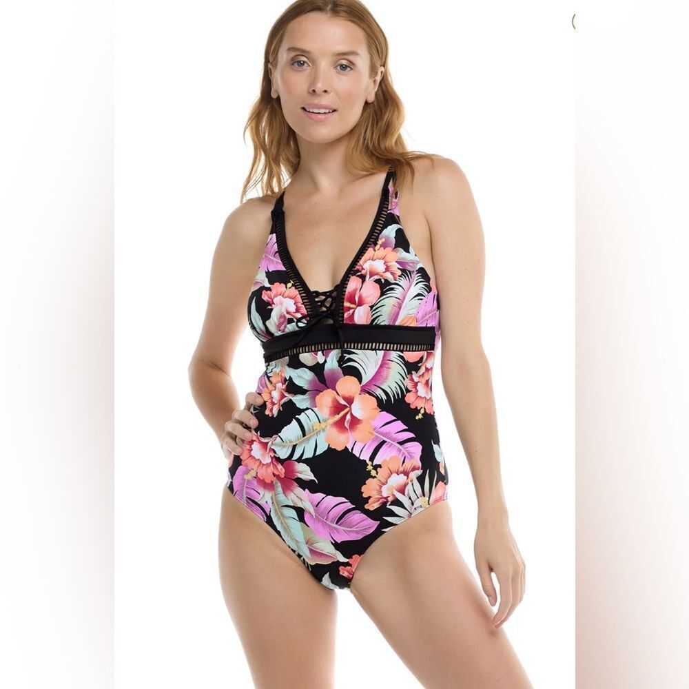SKYE Floral One Piece Swimsuit M